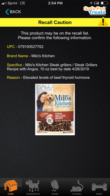Milo's Kitchen Recall